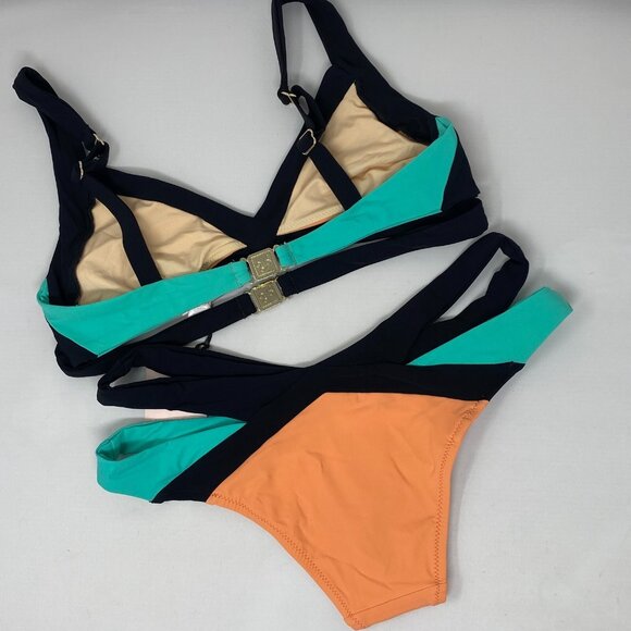 Agent Provocateur Mazzy Peach Black Bikini Set NWT - Picture 8 of 12